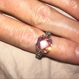 Sterling silver and pink tourmaline/ pink ice ring